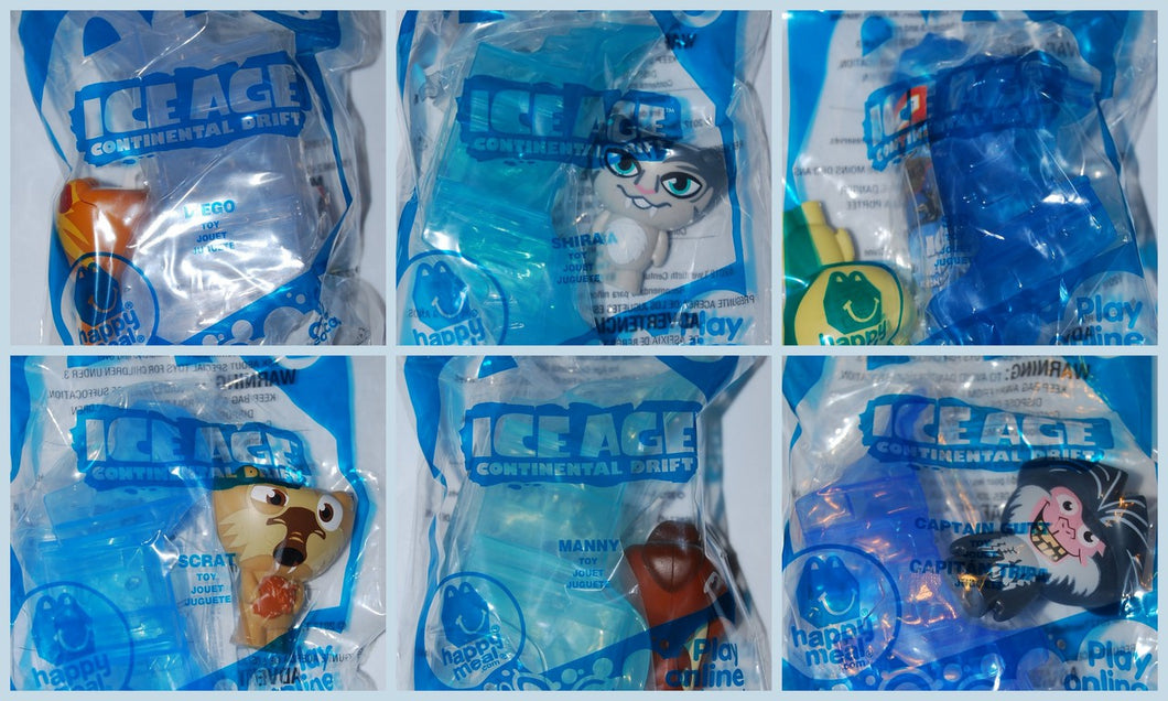McDonald's 2012 Ice Age Continental Drift Set #1-#6