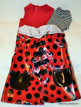 Load image into Gallery viewer, Madame Alexander 18&quot; Rainy Day Red Raincoat Top &amp; Black Striped Pants (pre-owned)
