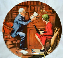 Load image into Gallery viewer, Vtg Bradford Exchange Norman Rockwell Plate 1986 The Professor 8.5&quot; Heritage (Pre-owned)
