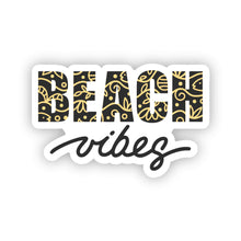 Load image into Gallery viewer, Waterproof Beach Stickers - Beach Vibes Yellow &amp; Black 2.0&quot; x 1.6&quot; Die Cut
