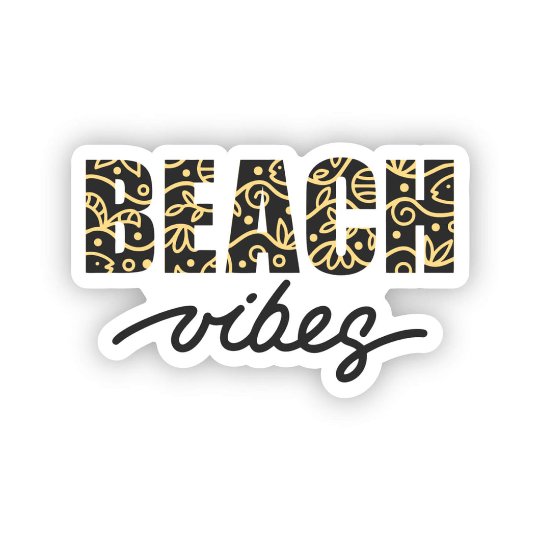 Waterproof Beach Stickers - Beach Vibes Yellow & Black 2.0