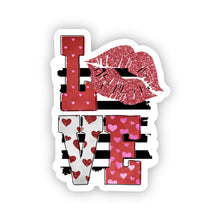 Load image into Gallery viewer, Waterproof Love Stickers - Love Kisses Red Lips 1.5&quot; x 2.0&quot; Die Cut
