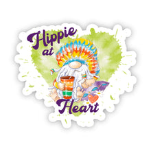 Load image into Gallery viewer, Waterproof Retro Stickers - Hippie at Heart Gnome 3.0&quot; x 2.6&quot; Die Cut
