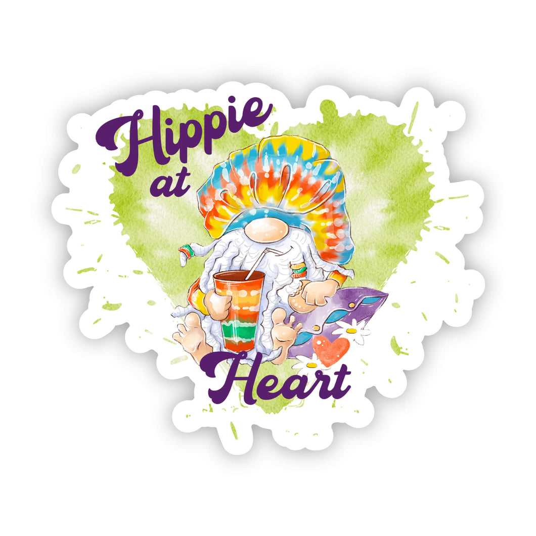 Retro Hippie Stickers - Hippie at Heart Gnome 3.0