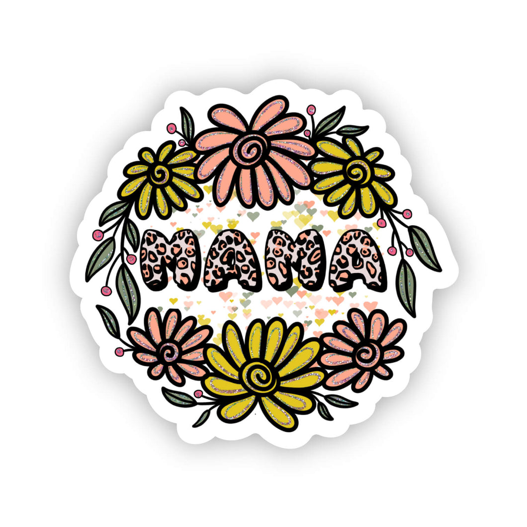 Custom Die Cut Waterproof Mama Stickers - Floral Mama -015