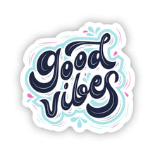 Load image into Gallery viewer, Waterproof Retro Stickers - Good Vibes 2.0&quot; x 1.9&quot; Die Cut
