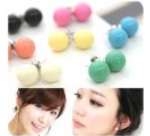 Load image into Gallery viewer, Simple Round Spring Colorful Ball Post style Fashion Earrings - Choose colors
