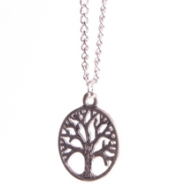 Load image into Gallery viewer, Family Tree of Life Branches Silver Pendant Necklace with Chain
