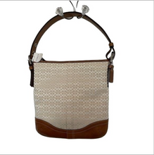 Load image into Gallery viewer, Coach Jacquard Signature Minsg Soft Sand/Tan Duffle Handbag Satchel F10944

