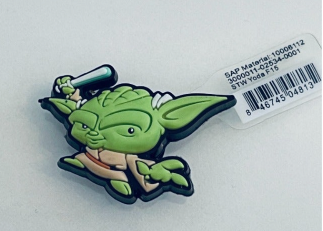 Star War Yoda F15 Jibbitz™ will fit in Clog type shoes with holes Shoe Charm