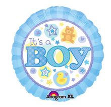 Load image into Gallery viewer, Blue Baby Shower It's A Boy 18" Foil Teddy Mylar Balloon

