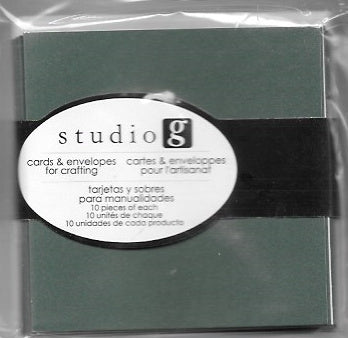 Studio G Note Cards with Envelopes Dark Green