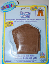 Load image into Gallery viewer, Webkinz Plush Pet Animal Clothing Brown Cords Pants By Ganz Web000306
