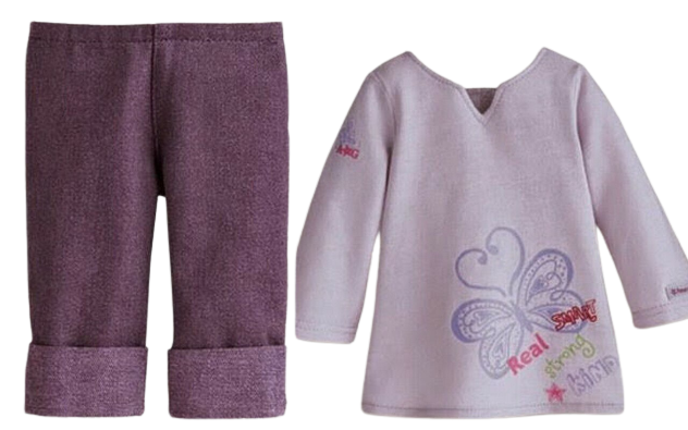 American Girl MYAG Real Me Lavender Tee & Capris Pants Doll Clothes