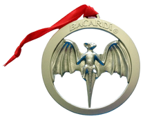 Load image into Gallery viewer, 2013 Bacardi BAT Holiday Ornament 3&quot; Metal Logo Collectible Gift
