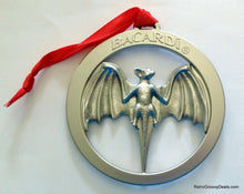 Load image into Gallery viewer, 2013 Bacardi BAT Holiday Ornament 3&quot; Metal Logo Collectible Gift
