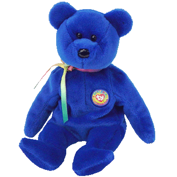 Ty Beanie Baby Clubby I Royal Blue Bear (Retired)