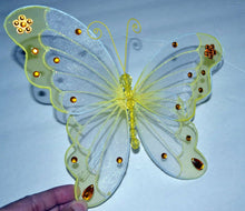 Load image into Gallery viewer, Sparkle Nylon Doll Butterfly Angel Wings Yellow &amp; Gold Fits most 18&quot; Dolls

