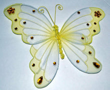 Load image into Gallery viewer, Sparkle Nylon Doll Butterfly Angel Wings Yellow &amp; Gold Fits most 18&quot; Dolls
