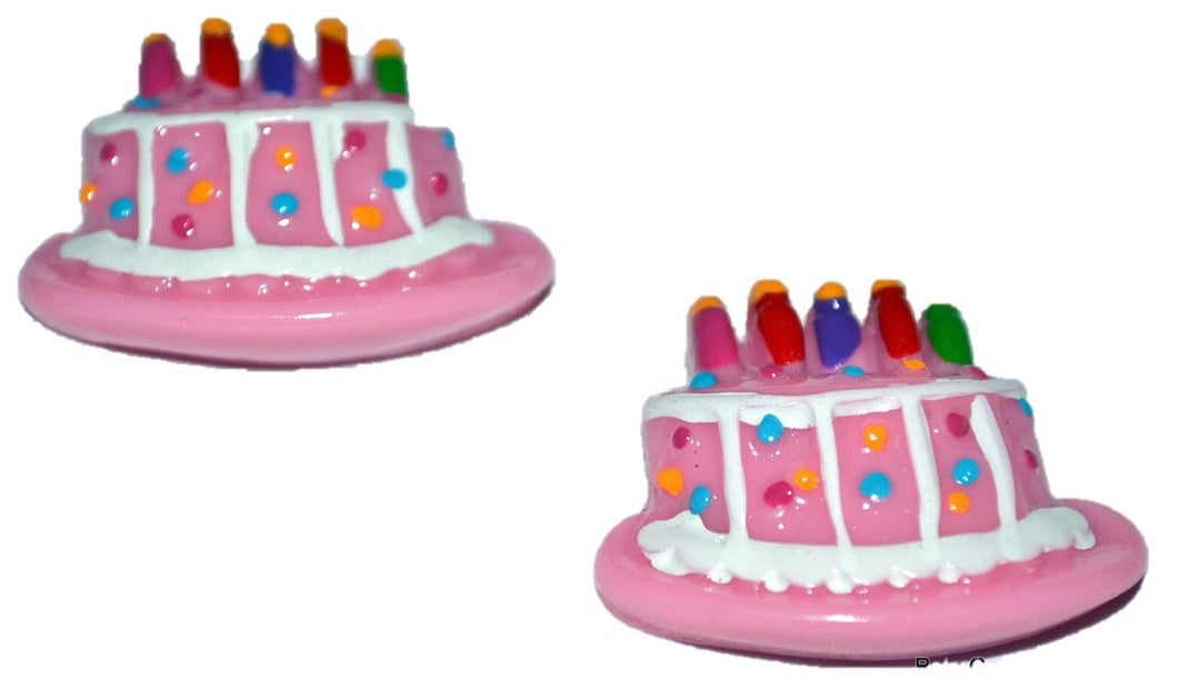 Birthday Cake Candles Resin Flatback Cabochons Crafts Hair bows (Set of 2)