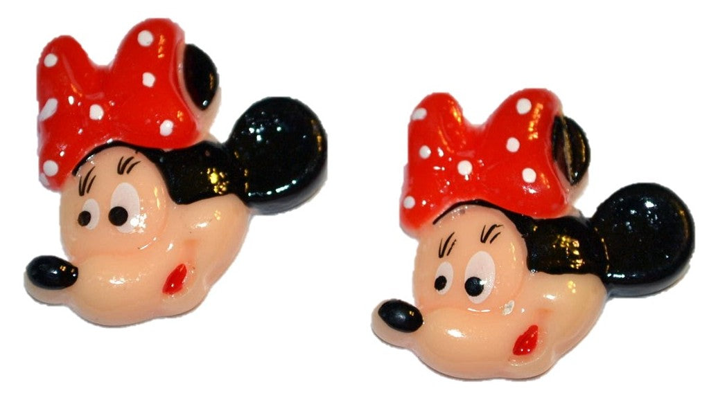 Minnie Red Bow Resin Cabochons (Set of 2)