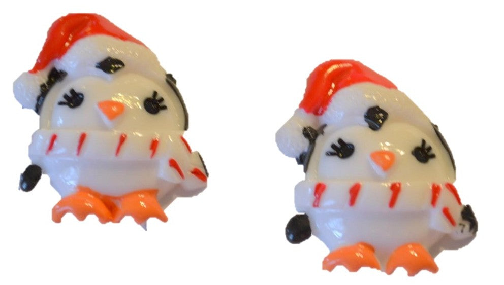 Snow Penguins Resin Cabochons (Set of 2)