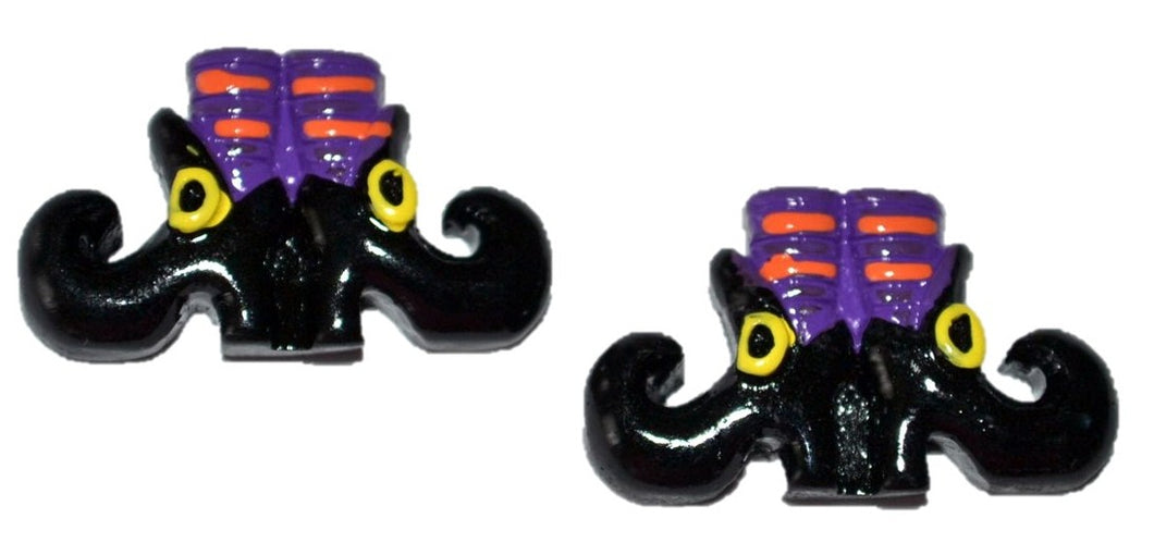 Halloween Witch Boots #1 Resin Flatback Cabochons Crafts Hair bows (Set of 2)