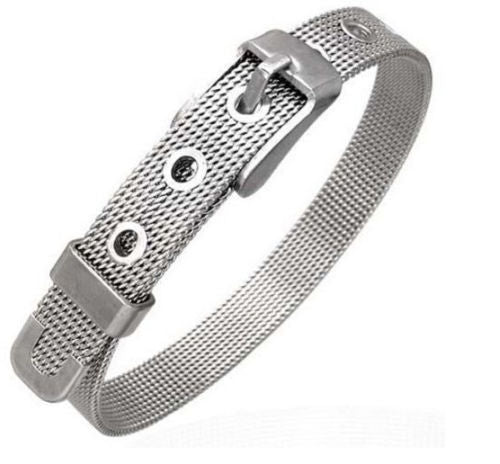 Stainless Steel Bracelet 8MM Mesh Belt Adjustable Buckle Bracelet