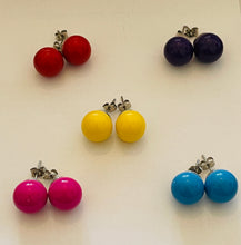 Load image into Gallery viewer, Simple Round Spring Colorful Ball Post style Fashion Earrings - Choose colors

