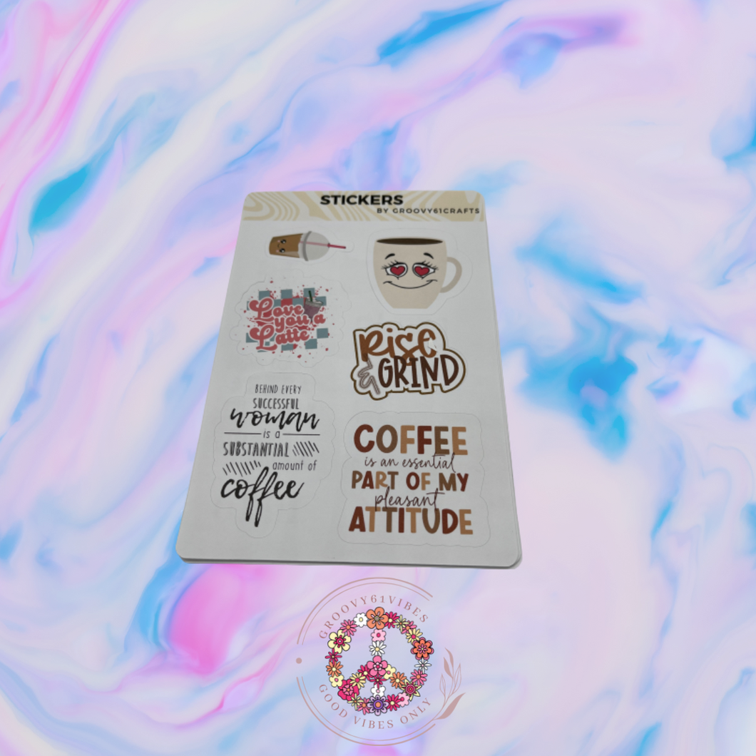 Matte Stickers Sheet - Coffee Lovers - 001