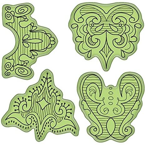 Inkadinkado Rubber Stamps that Cling Doddle Boarders 4 piece set by EK Success