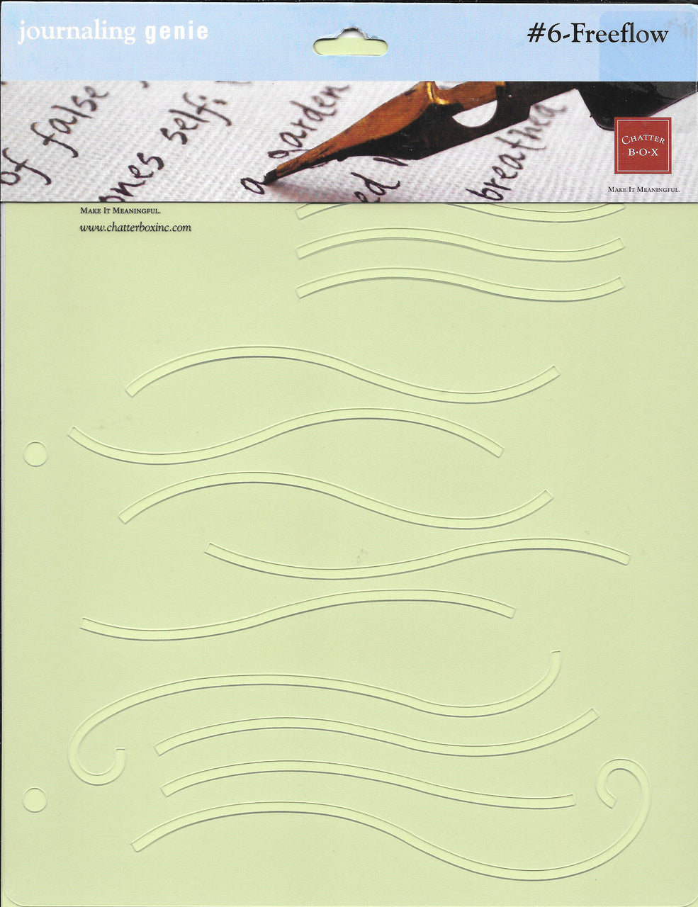 Chatterbox Journaling Genie - #6 Freeflow for Scrapbooks & Journals Stencil