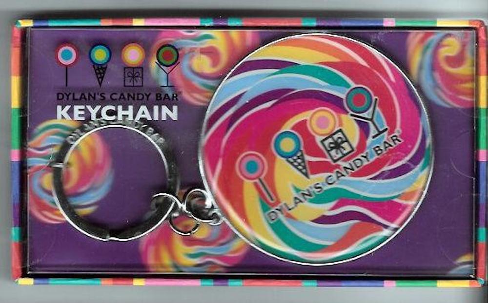 Dylan's Candy Rainbow Whirly Pop Lollipop Round Key Chain