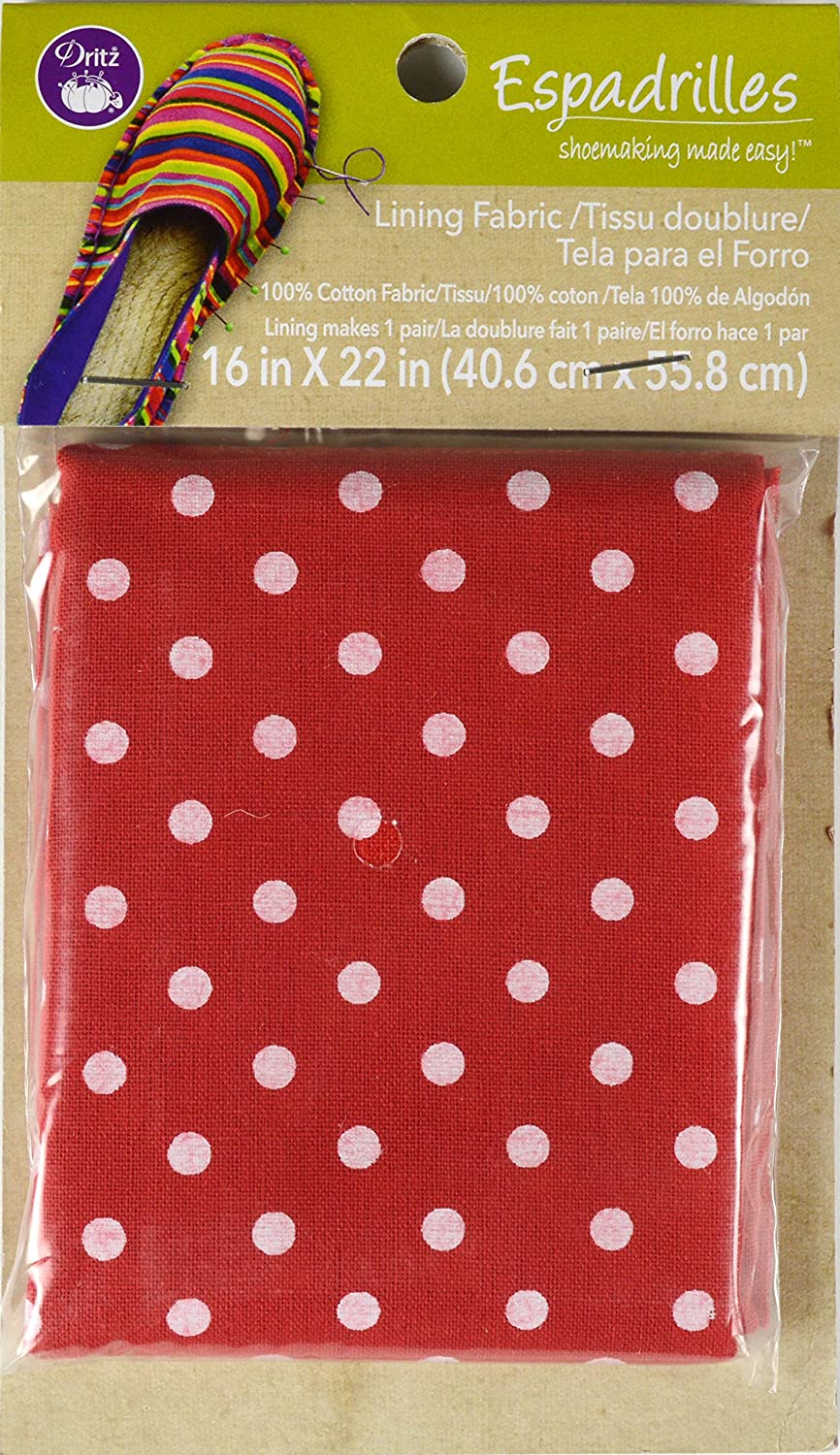 Dritz Espadrilles Lining Fabric, 16