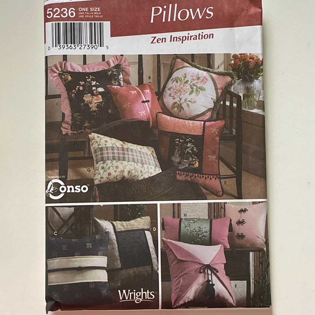 Simplicity 2004 Home Decorating 5236 Sewing Patterns Retro Pillows