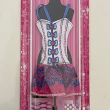 Load image into Gallery viewer, Mattel Barbie 2012 Fashionistas Clothes - White/Blue/Pink Corset Dress Outfit
