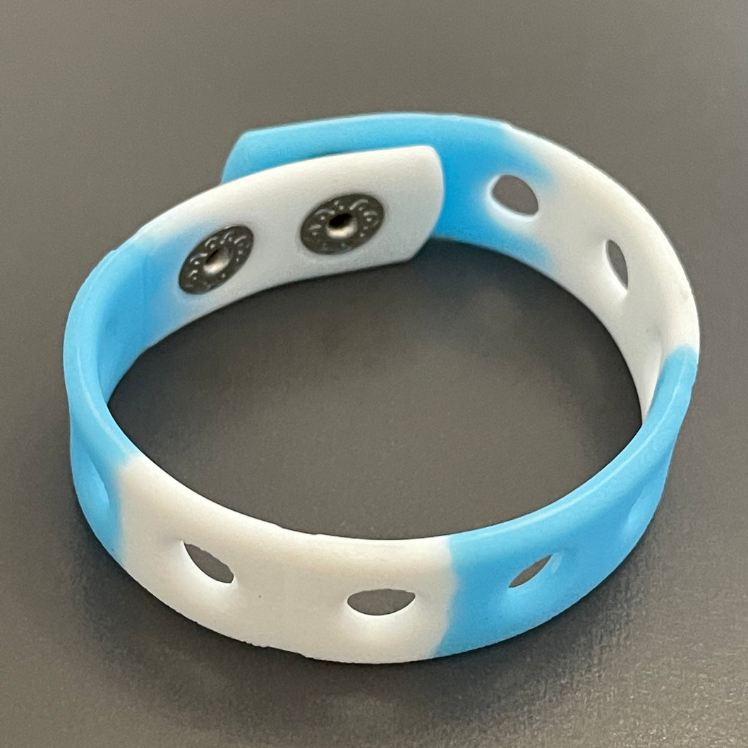 Blue & White Splash Wristbands for Shoe  Charms Adjustable Bracelets -  7