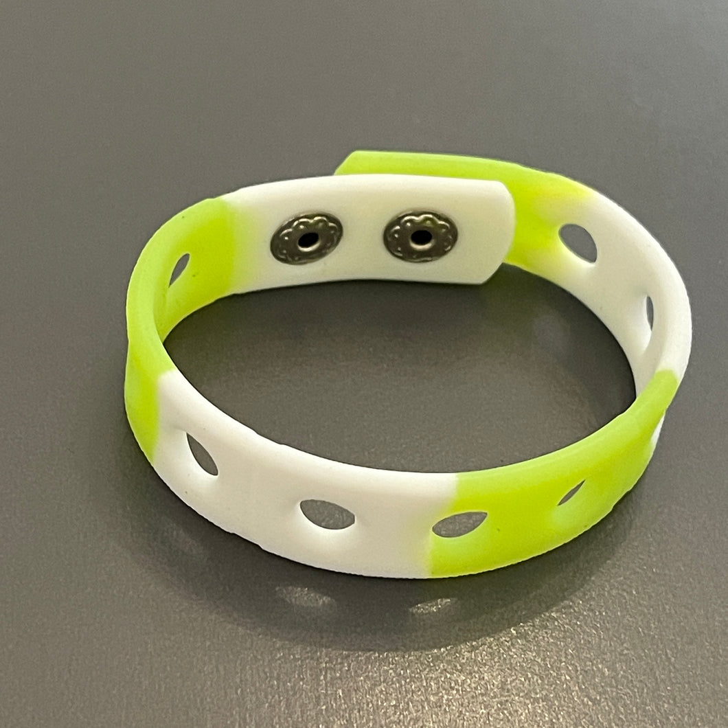 Lt Green & White Splash Wristbands for Shoe  Charms Adjustable Bracelets -  7