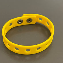Load image into Gallery viewer, Yellow Silicone Wristbands for Shoe Charms Sport Bracelet 8&quot; (21cm) Adult
