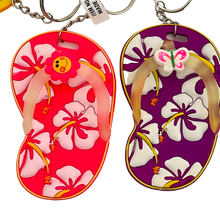 Load image into Gallery viewer, Tropical Flip Flop Beach Sandal Keychain Ring 4&quot; Random Color
