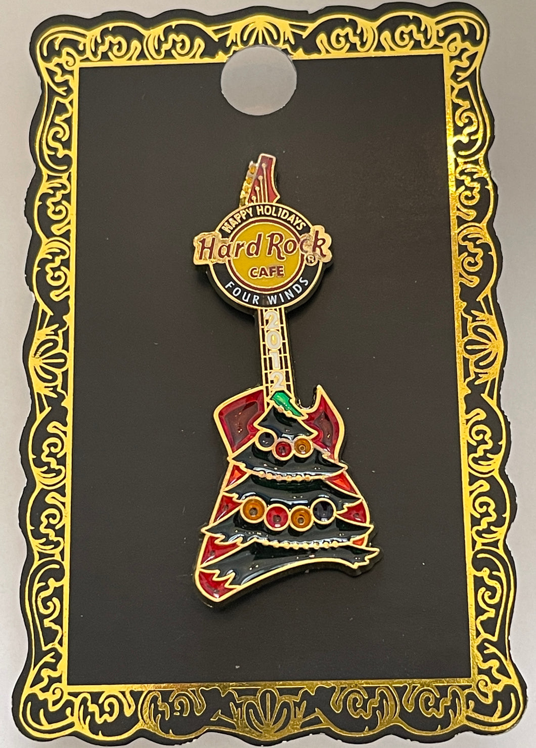 Hard Rock Cafe 2012 Four Winds Michigan Guitar Christmas Tree Ltd Ed Collector Pin