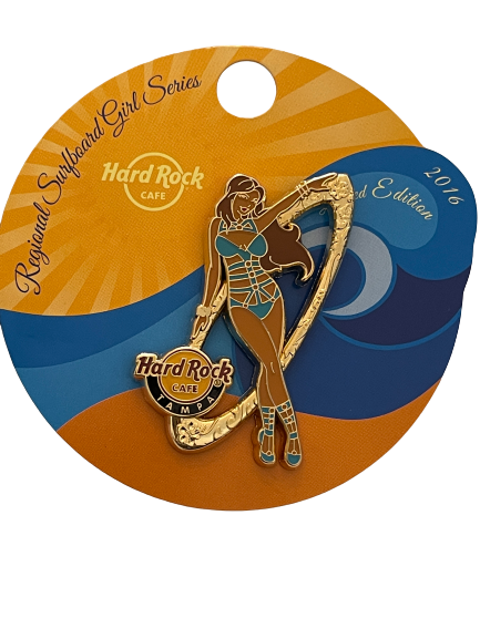 Hard Rock Cafe 2016 Regional Surfboard Girl Series #16 Ltd Ed. Pin