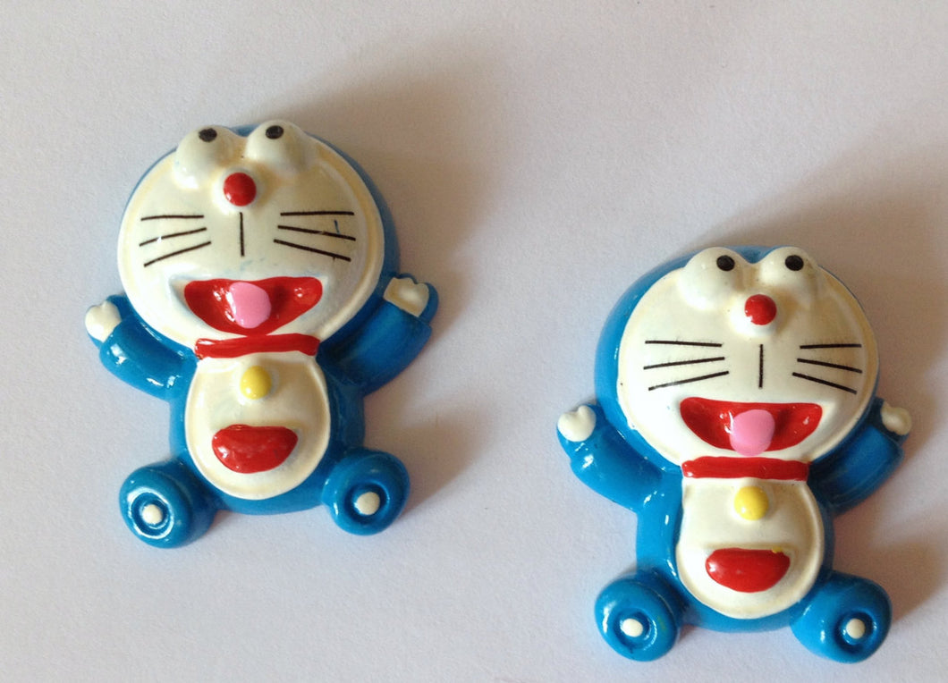 Doraemon Manga Resin Flatback Cabochons Crafts Hair bows (Set of 2)