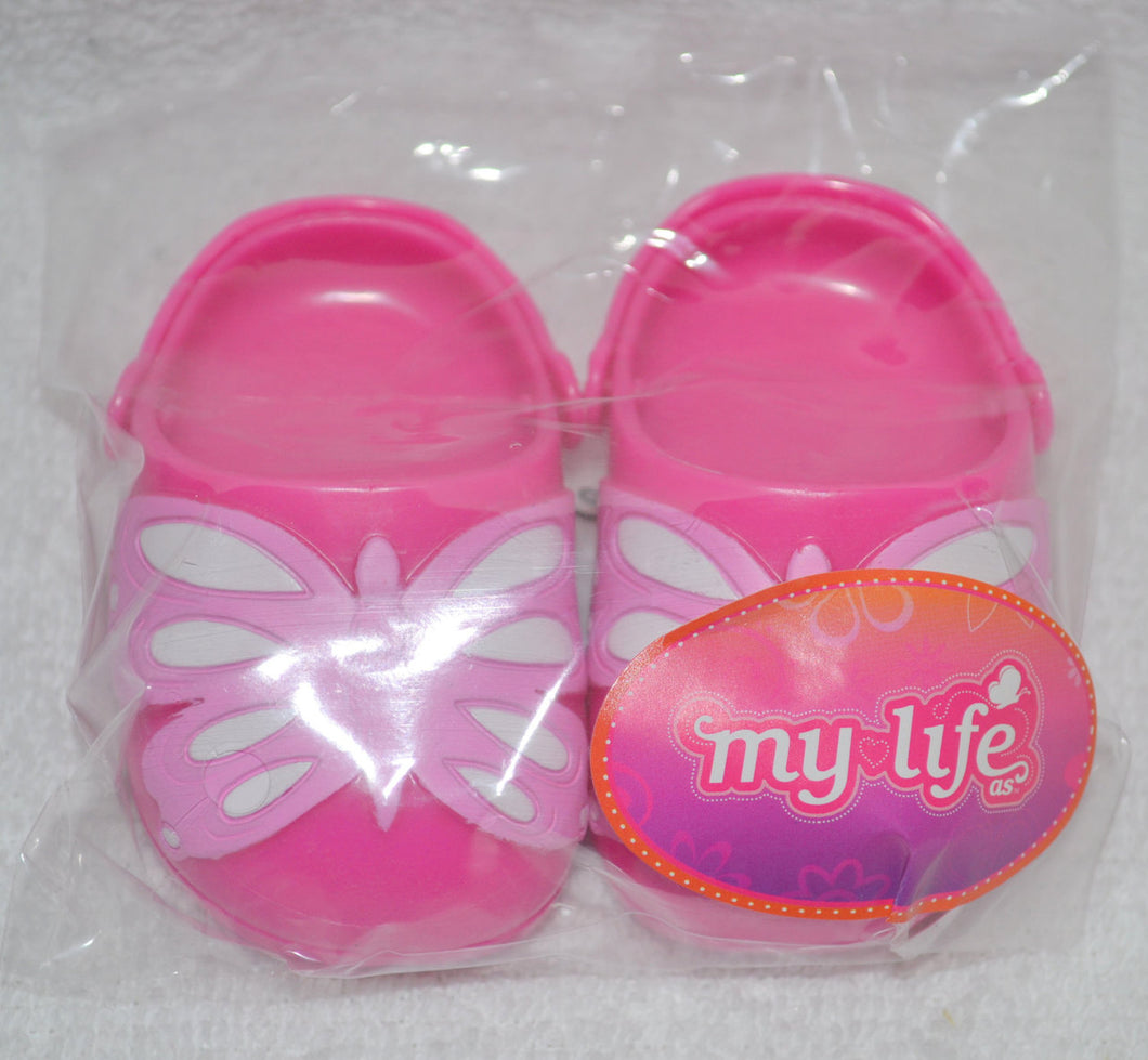 Pink Butterfly Flats My Life Doll Slippers Shoes Sandals fit 18