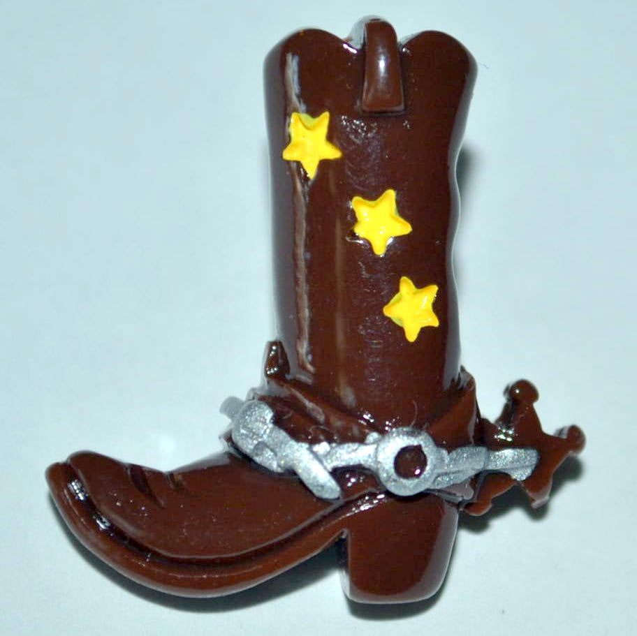 Cowboy Brooch Boot Yellow Stars and Spur Resin Top Hat Cabochon Lapel Pin