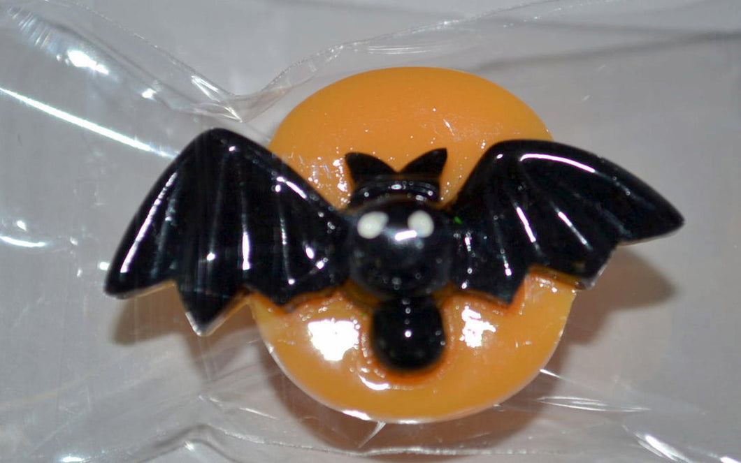 Halloween Brooch Holiday Black Bat Flying Moon Resin Cabochon Pin