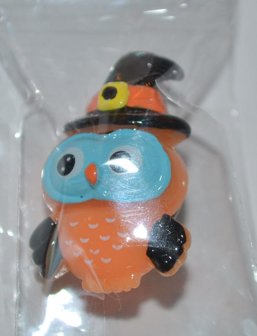 Halloween Brooch Hoot Orange Owl Costume Resin Cabochon Pin