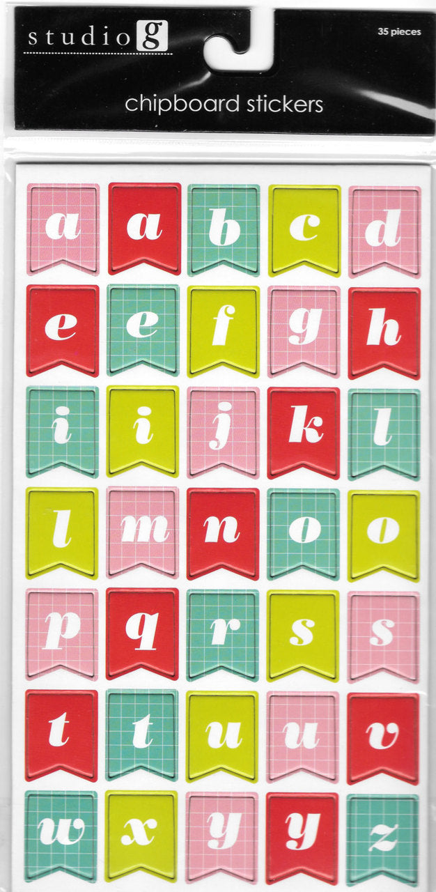 Alphabet Chipboard Sticker Letters 35pc Sticker Scrapbook