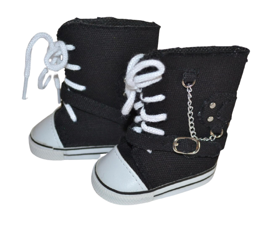 Groovy Trendy Black High Top Canvas Sneakers Fits most 18