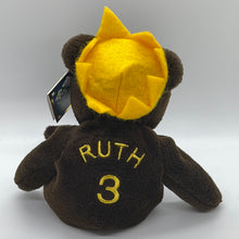 Load image into Gallery viewer, Salvino 1998 MLB Beano&#39;s Bammers Babe Ruth #3 Chocolate Teddy Bear (Pre-owned)
